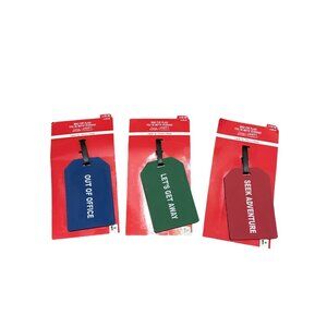 Lot of Three NWT Luggage Tags‎ Large Red Green Blue